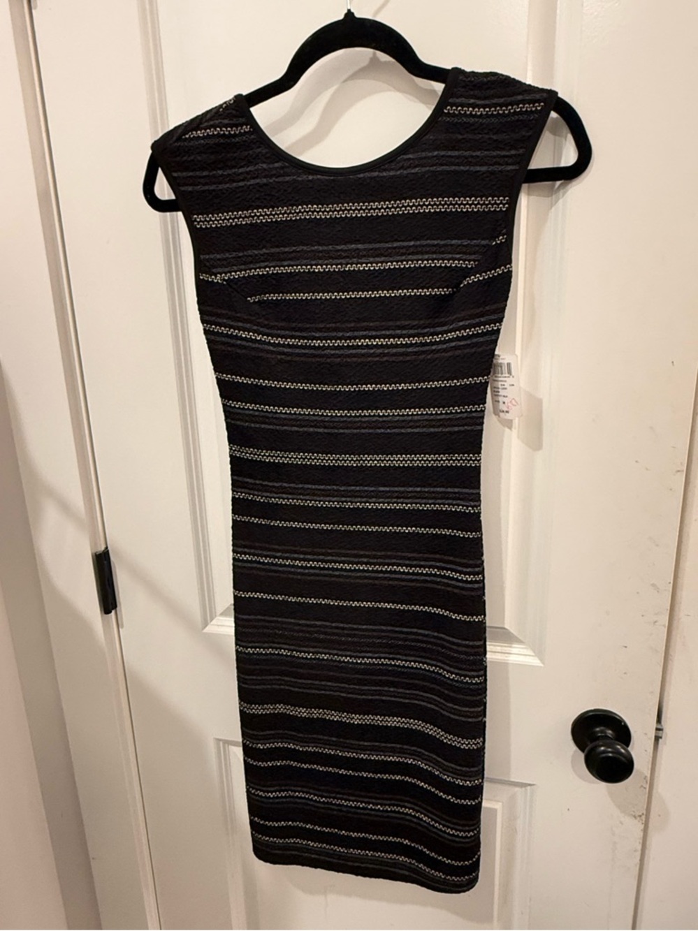 Windsor Black Striped Midi Bodycon Dress